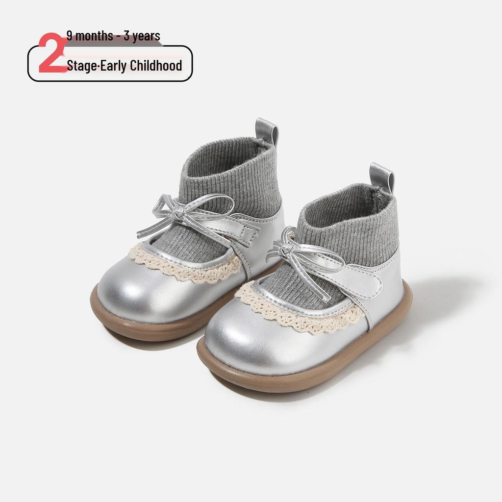 Toddler Girl's Soft Sole Leather Boots - Plush Princess Winter Walking Shoes