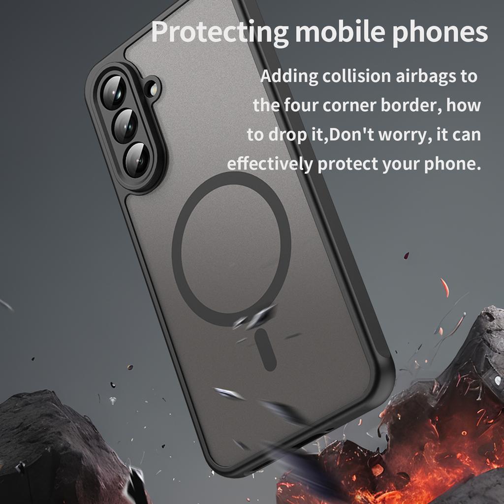 For Magsafe Magnetic Wireless Charging Case For Samsung Galaxy A56 5G Clear Shockproof Matte Back Cover Coque