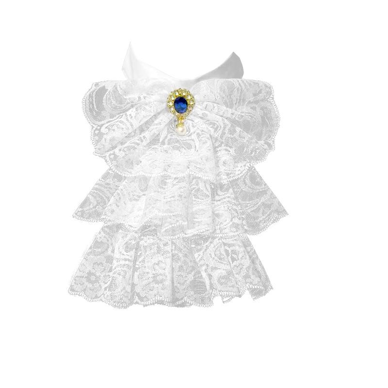 1Pc Small Collar With Gemstone Scarf Elegant Palace Ralph Collar Vintage Lace Decorative Collar Fake Collar Palace Lapel