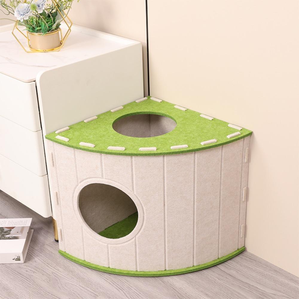 Fan-shaped Cat House Stackable Cat Castle Japanese Style Cat Scratching Board  Cat Furniture
