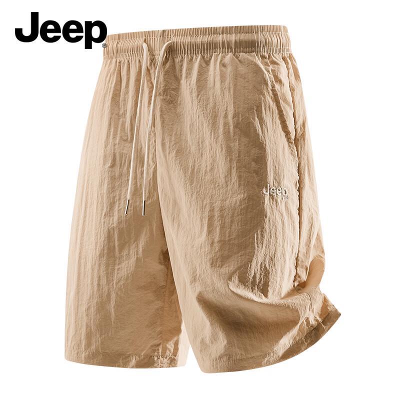 Jeep Men's Summer Breathable Quick-Dry Ice Silk Drawstring Shorts