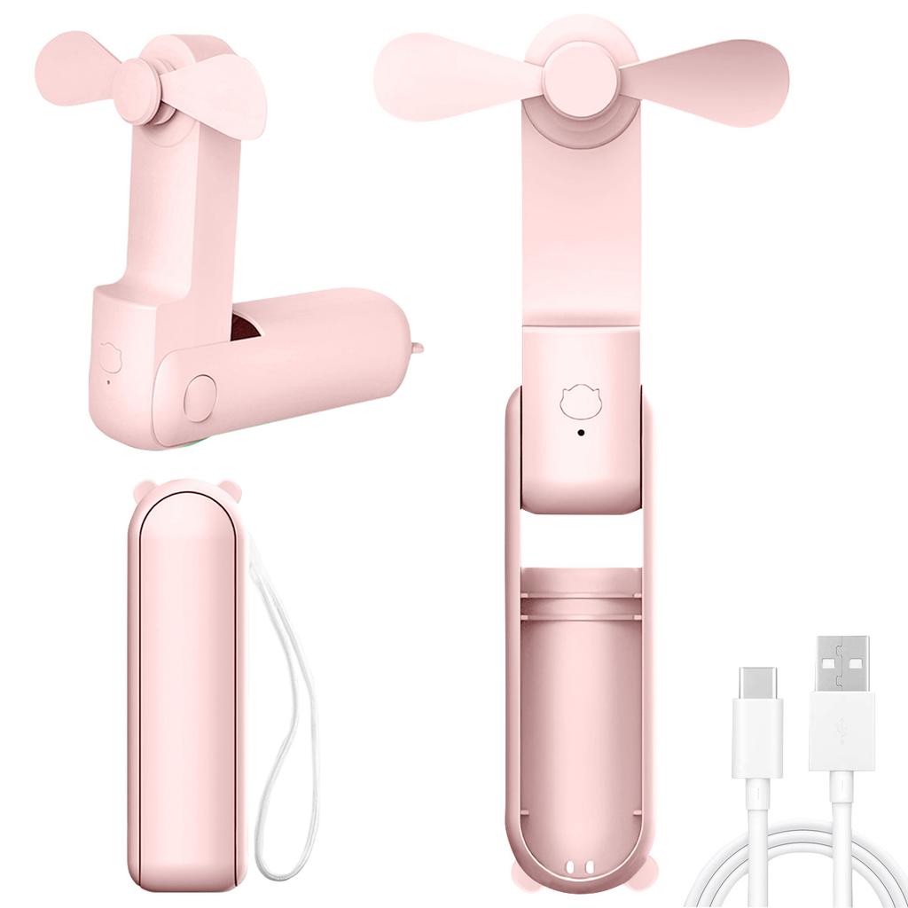 Portable Handheld Fan Cute Mini Fan 500mAh Battery 2speed Adjustable Low-Noise Electric Fan Student Gift Outdoor Fan Folding Fan