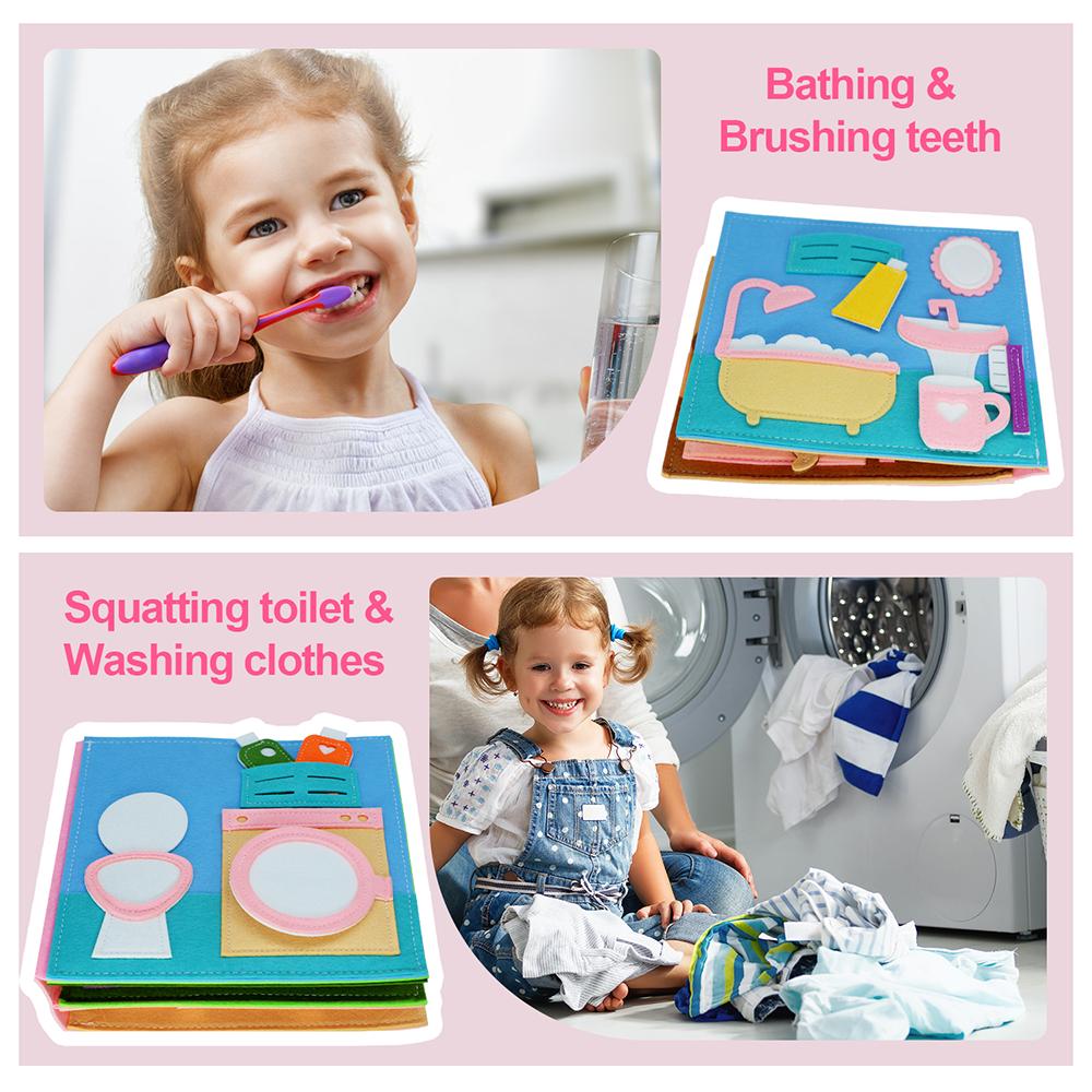 Toddlers Montessori Busy Book Quiet Book Preschool Early Learning Educational Travel Toys Daily House Learning Activities Girls