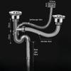 OEING Kitchen Double Sink Drain Pipe Kit