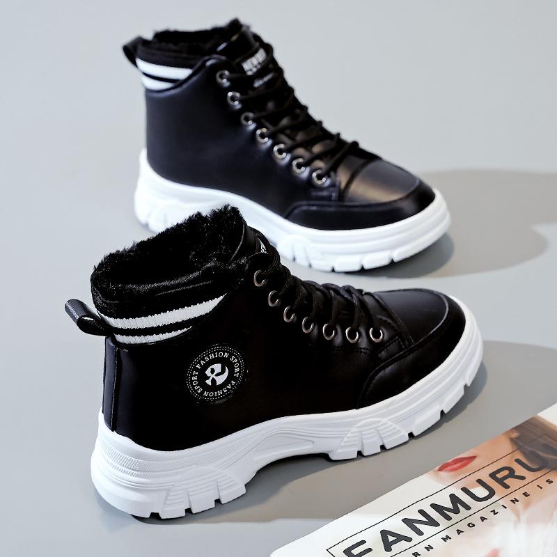 

Женские зимние ботильоны Мартин 2025: Теплая, износостойкая кожа с бархатной подкладкой, универсальный повседневный стиль, модель 7718 40 чёрный