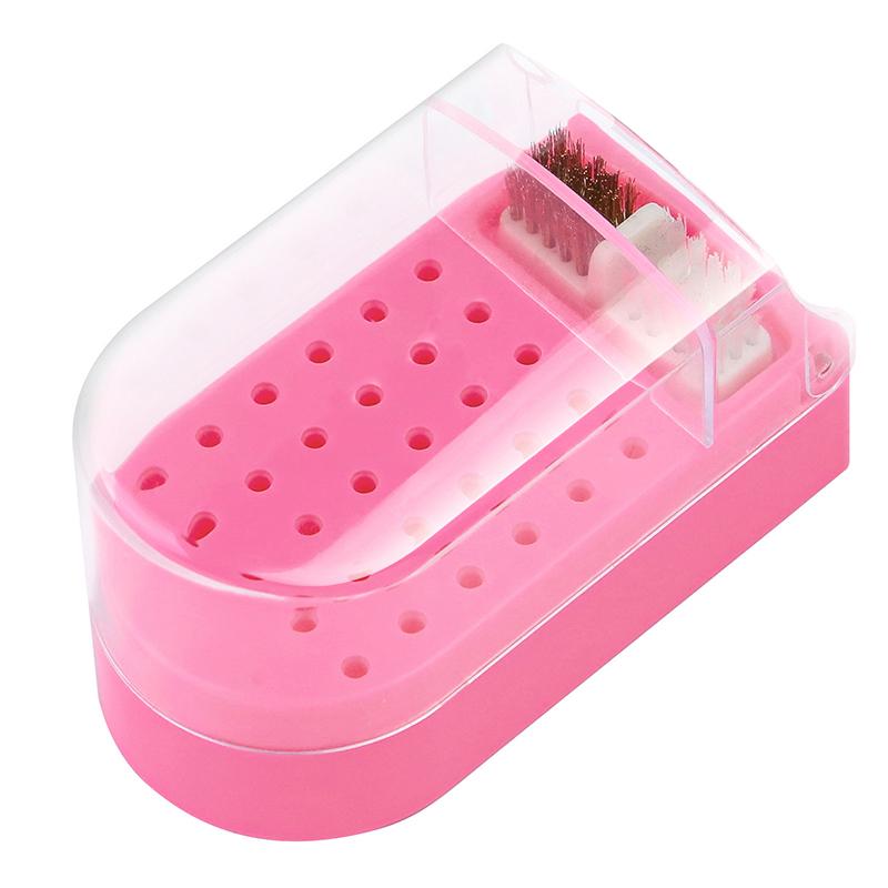 30-Hole Nail Art Grinding Head Storage Box Drill Bit Storage Finishing Box Manicure Tools
