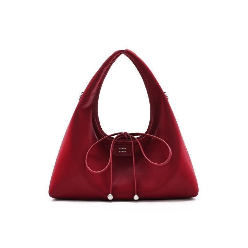 

Оригинальная сумка-тоут в стиле Инань, как у Сун Янь, в виде треугольного рисового шарика, можно носить на плече, через плечо, женская рабочая маленькая сумка для переноски Red