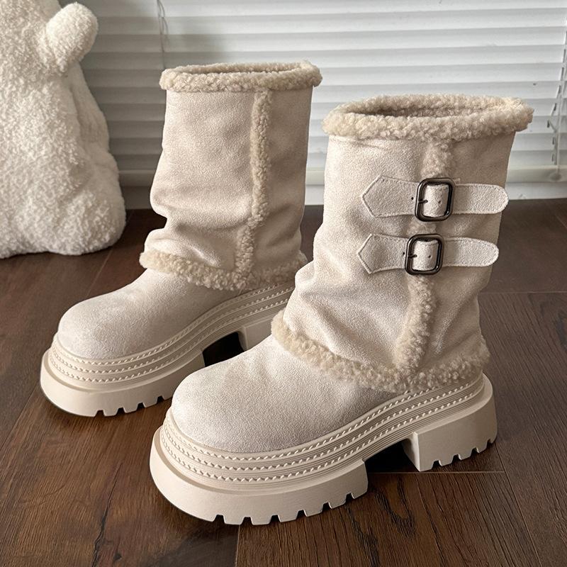 Women's Thick Bottom Winter Lightweight Warm Padded Snow Boots Non-slip Wear-resistant Casual Sneakers Cotton Boots