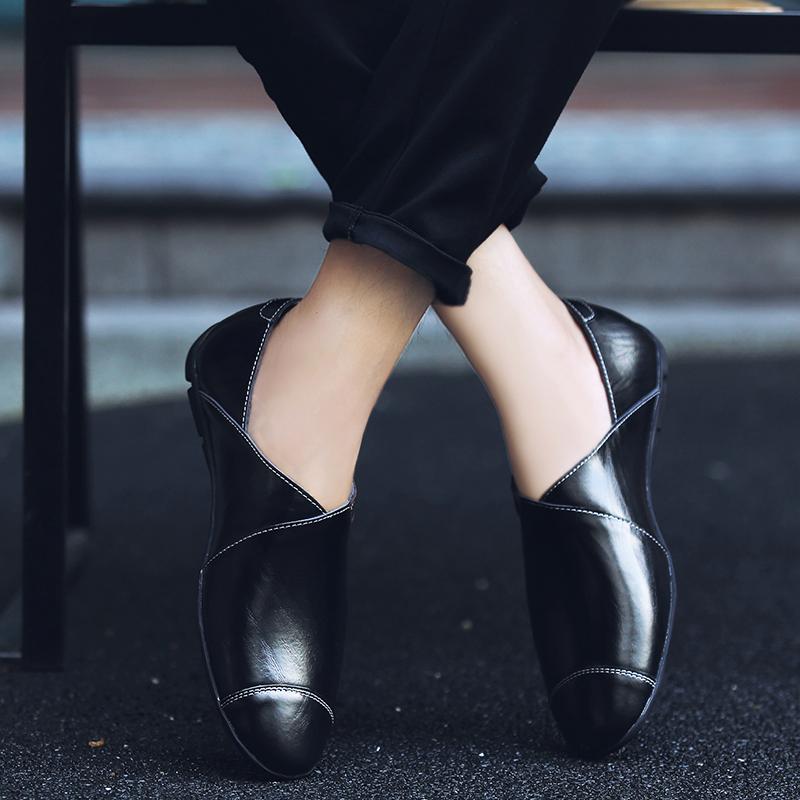 Fashion Trendy Men's New Fashionable Leather Shoes Men Casual Shoes Work Men Shoes Comfortable Hollow Out Outdoor Party Walking