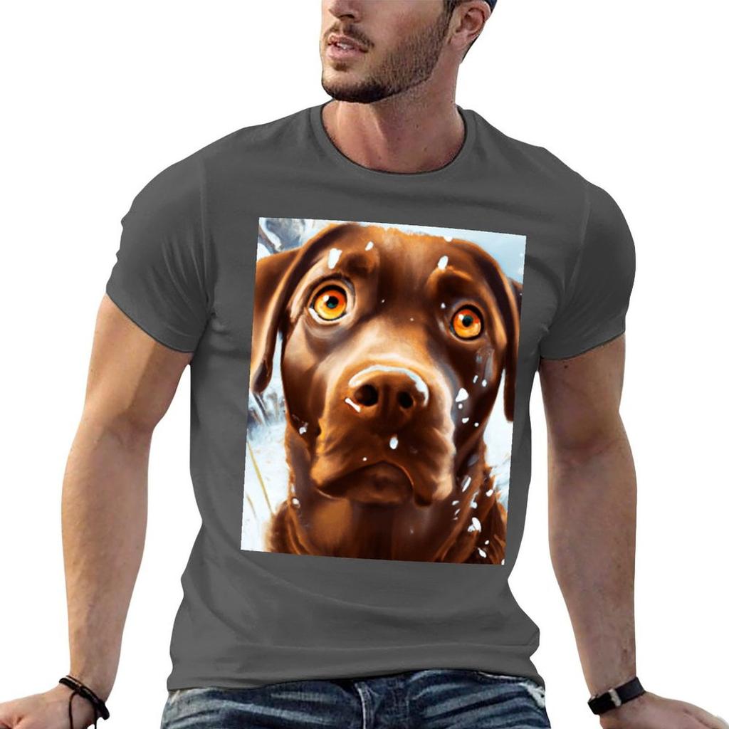 Cutedom Chocolate Labrador In The Snow Tshirt Printed T Shirts For Unisex Cotton Tshirt 100 Tshirt