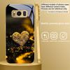 Shining heart shape For Samsung Galaxy S20 FE S21 S22 Ultra S23 Plus S24 Ultra 25Ultra S21+ S9+ 22Plus Golden glass phone case