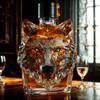 One Piece of a 350Ml Whiskey Decanter Featuring a Distinctive Wolf Design, Ideal for Decorating a Home Bar Or As a Gift for Art Enthusiasts