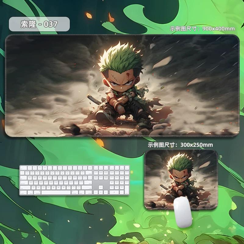 High Quality Roronoa Zoro ONE PIECE Leather Mouse Pad Oversized Small Cartoon Office Game E-sports Computer Keyboard Pad Table Mat Animation Periphery