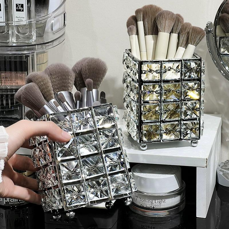 Luxury Makeup Brush & Pen Holder | High-Capacity Storage Tube for Dressing Table