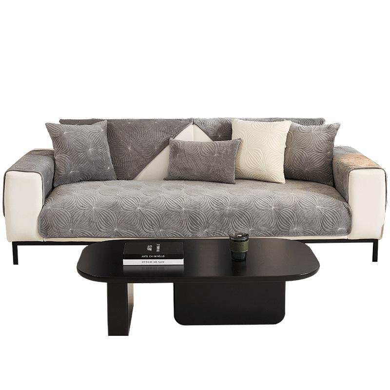 Winter Plüsch Sofakissen High-End Einfaches Kissen Rutschfeste Abdeckung Bezug Stoff Handtuch Vier Jahreszeiten Universal