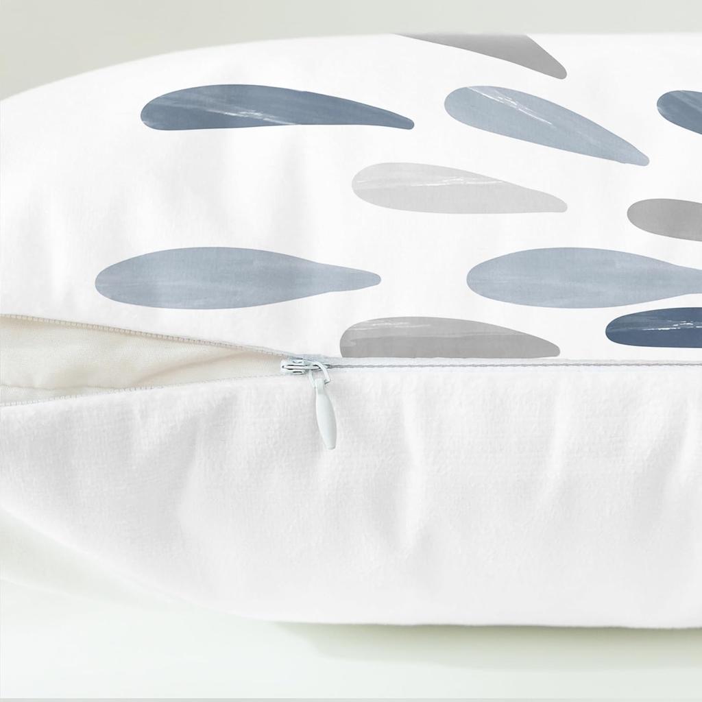 CaliTime Throw Pillow Cases Pack of 2 Cozy Fleece Two-Tone Abstract Symmetrical Raindrop Decorative Cushion Covers for Couch Bed Sofa Farmhouse