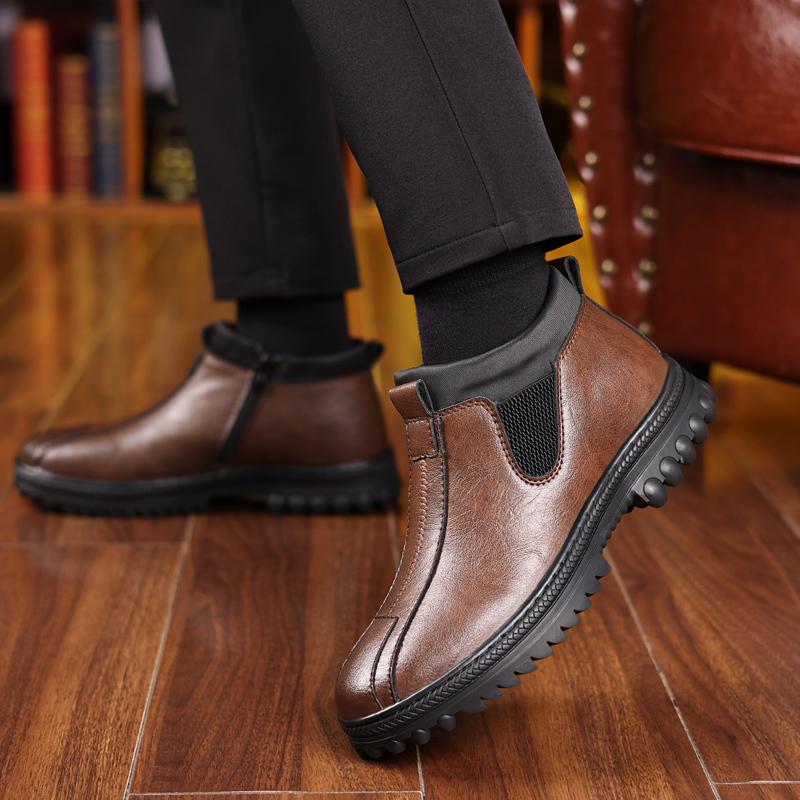 Winter Men Casual Shoes Warm Men Ankle Boots Fashion Man Snow Boots Outdoor Footwear Sneakers Men's Leather Botas Masculina