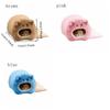 Cartoon Bear Shape Hamster Warm Bed Fleece Cute Hamster Cage Bed Cozy with Mat Pet Sleep Nest Small Pet