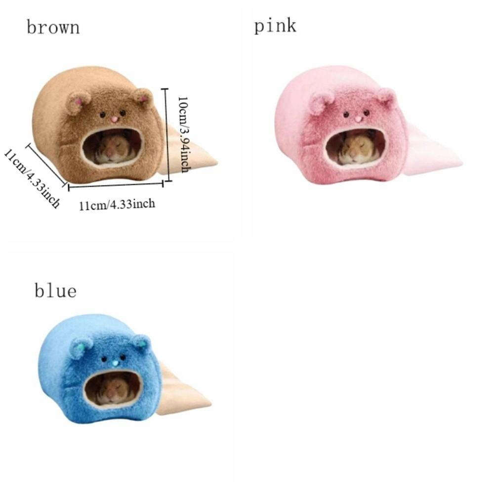Cozy Hamster Warm Bed Bear Shape Pet Sleep Nest Cartoon Hamster Cage Bed Small Pet