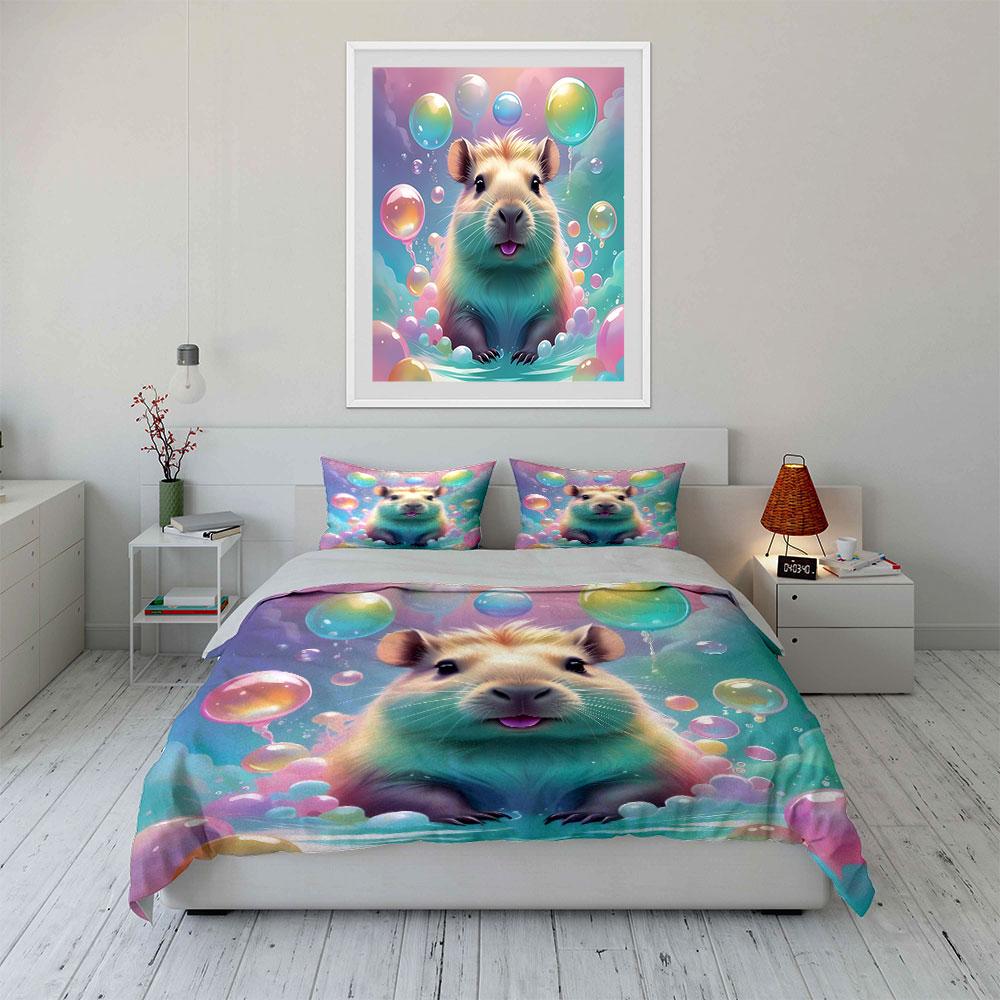 Cute Hamster Balloon Bedding Set Bedding Duvet Cover Set Duvet Cover Pillowcases (1 * Duvet Cover 2 * Pillowcases, without duvet insert)