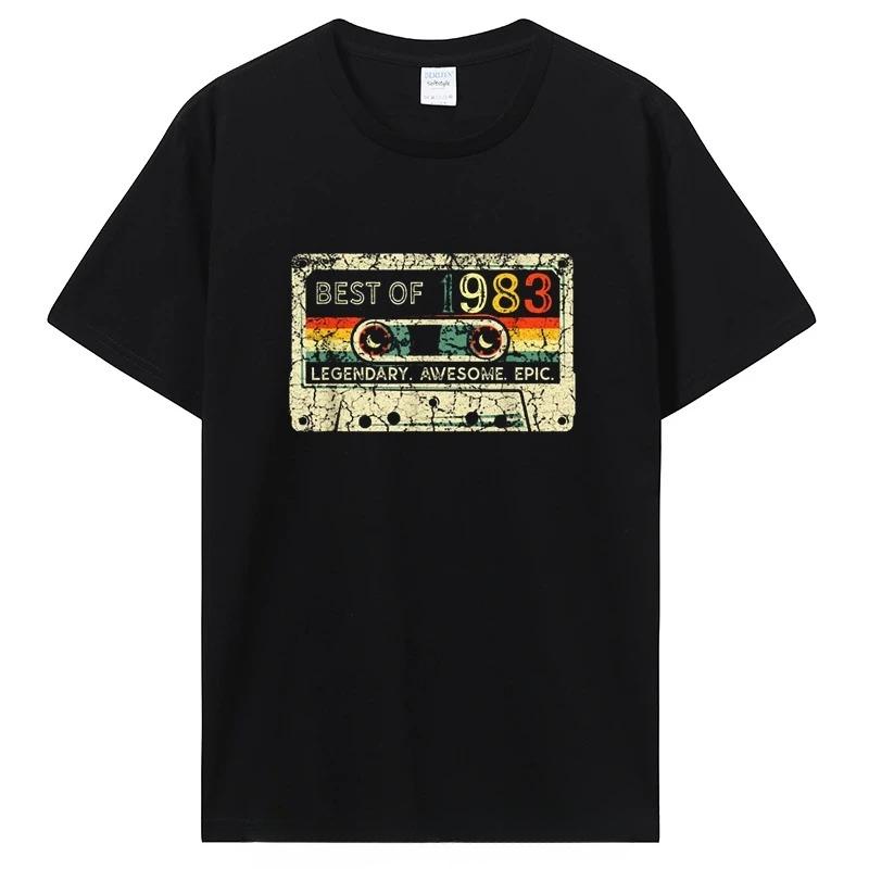 Birthday T Shirts for Unisex Women 1983 Old T Shirt Short Sleeve Graphic Tshirt Casual Clothing Tee Streetwear