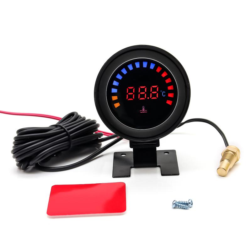 ZMFJH Digital Water Temperature Gauge with Flashing Alarm Water Temp Meter Sensor Adaptor Joint Pipe Sensor Radiator 26-40MM