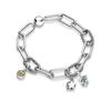 Tide Cool Cold Wind Thick Chain 925 Silver Pendant Pin Me Bond Interweaving Bracelet Fashion Ladies Jewelry