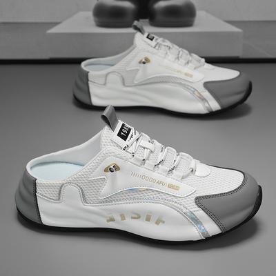Fashion Large Size Man Shoes Summer Baotou Men Half Slippers Breathable Mesh Casual Slippers Non-slip Mens Sport Slippers Comfort Slides