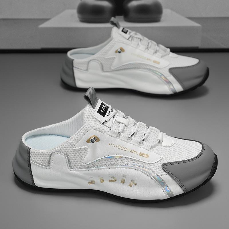 Zapatos de Hombre Talla Grande Verano Baotou Hombres Medias Zapatillas Transpirables Malla Zapatillas Casuales Antideslizantes Zapatillas Deportivas para Hombre Comodidad Chanclas