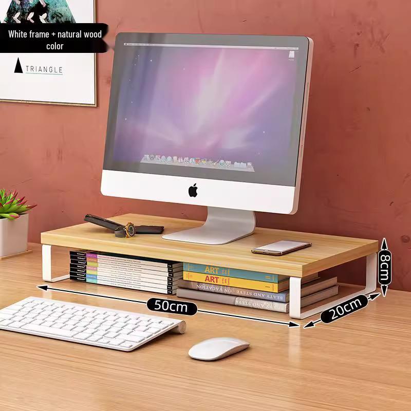 Desktop Bookshelf Monitor Riser and Storage Rack for Office Desk