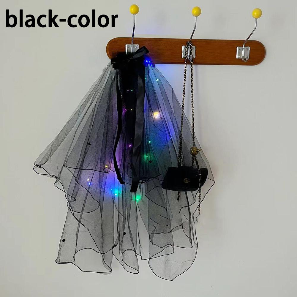 LED Light Bridal Wedding Veil with Pearls/Crowns Wedding Tiara Veil for Props Party Headpieces Decor Glowing flash veil