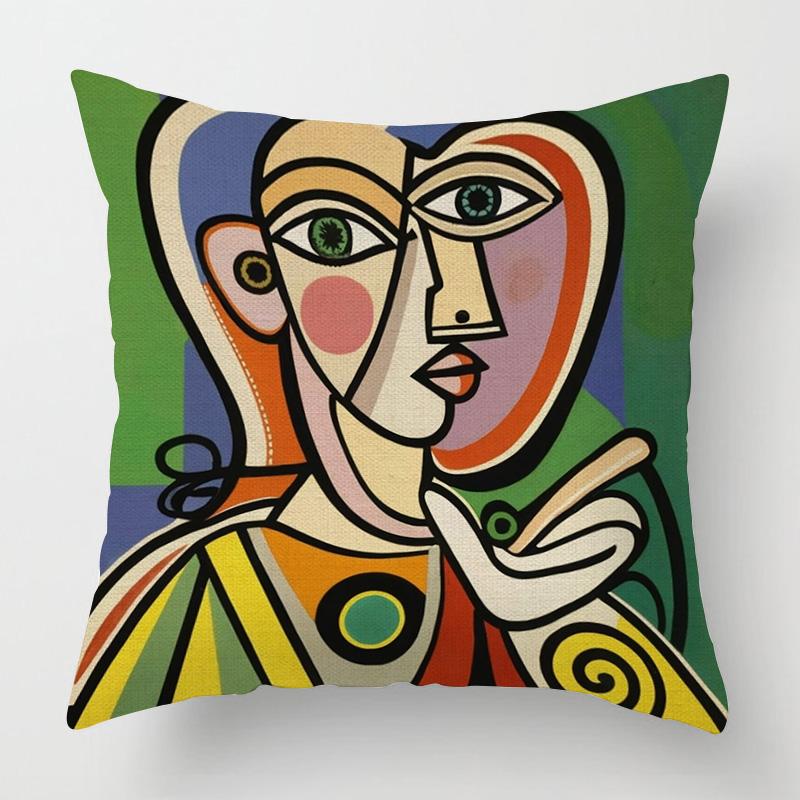 Modern figure illustration cushion cover living room cafe sofa pillow cover 40x 40cm Nordic style bedroom decoration aesthetics