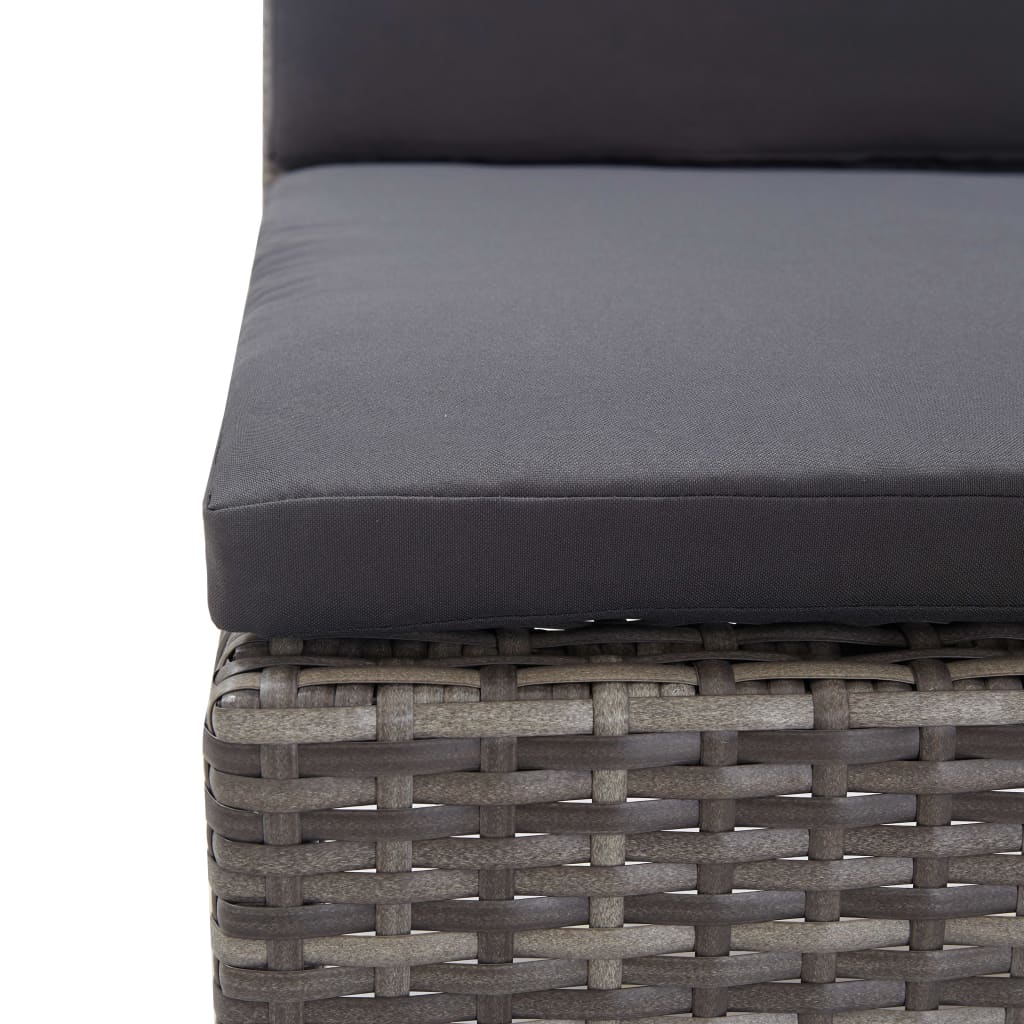 6 Piece Garden Sofa Set with Cushions Poly Rattan Grey