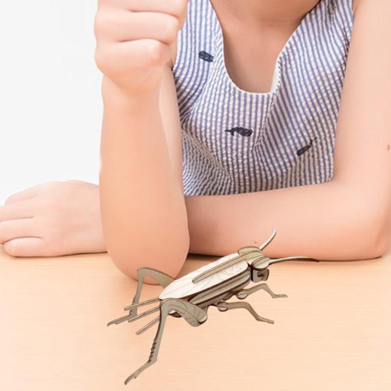 Puzzle 3D din lemn Model Insectă Dezmembrat Set Kituri Blocuri Puzzle pentru Copii și Colecționari Jucărie Educațională pentru Învățare Timpurie
