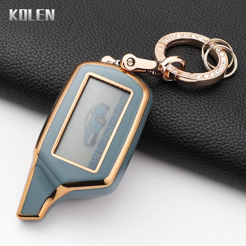 Fashion Tpu Car Key Case Cover For Starline B9 B91 B6 B61 A91 A61 V7 Russian Two Way Version Lcd Car Alarm Keychain Protector