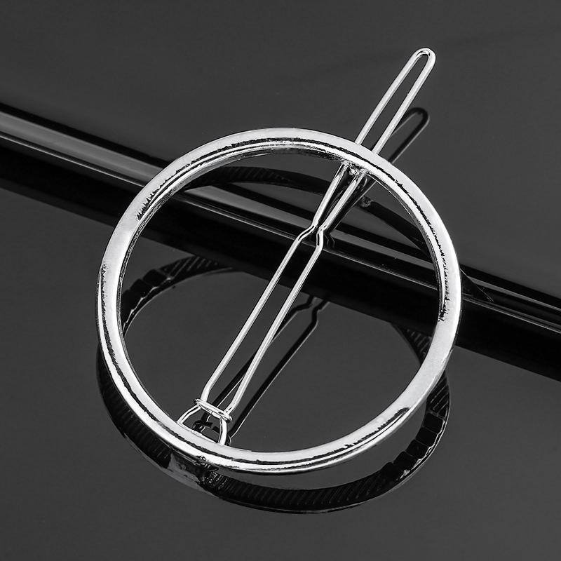 

Новая металлическая геометрическая заколка для волос в форме сердца любви, элегантная круглая заколка-автомат для женщин, девушек, милые золотые шпильки, заколки-автоматы, аксессуары для волос