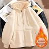 Felpa con cappuccio e zip da uomo: Cardigan in Lana d'Agnello Autunno/Inverno - Giacca Spessa, Calda con Cappuccio per Studenti delle Scuole Superiori