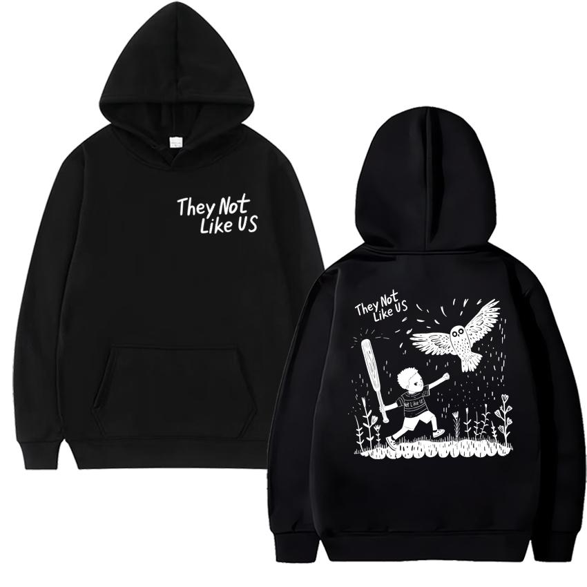 Kendrick Lamar They Not Like Us Hip-hop Songs Double Sided Print Hoodie Men Women Vintage Y2k Pullovers Unisex Fleece Sweatshirt