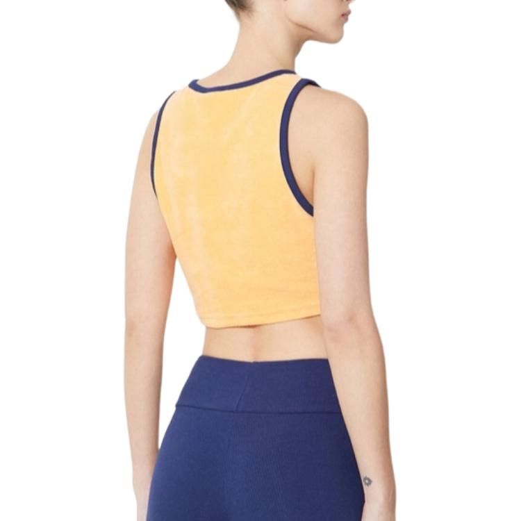 adidas Oryginalne haftowane logo kontrastowy crop top damski żółty JH0621