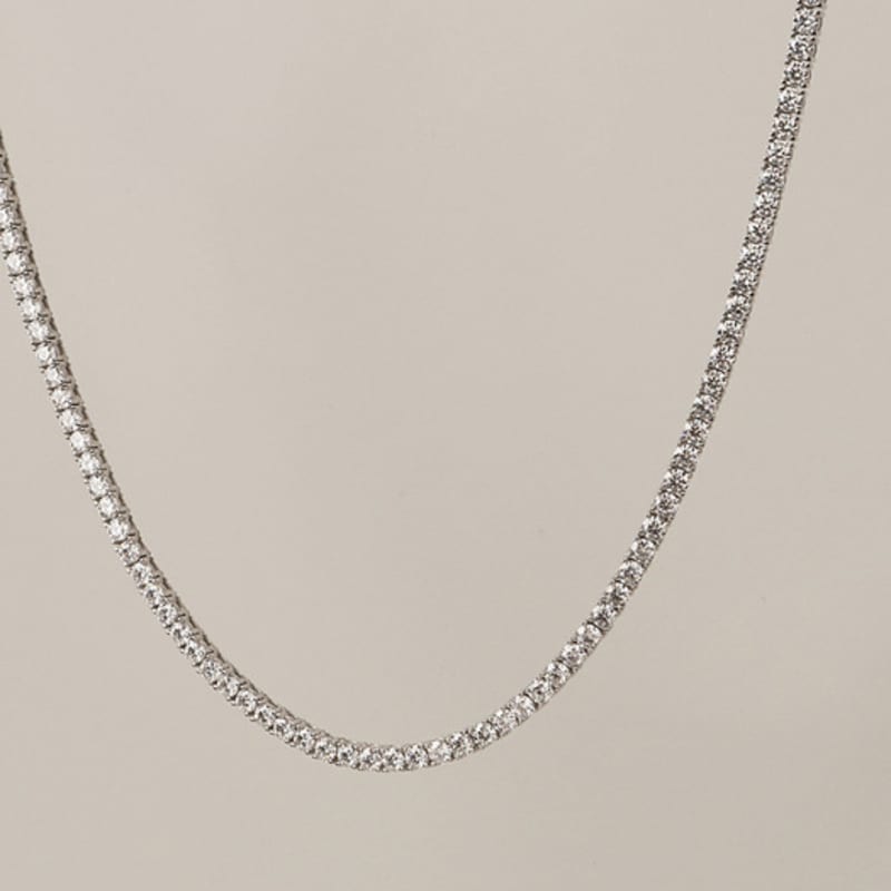 ozel [Custom Made] Silver925 2.5mm 3.0mm Moissanite Tennis Necklace PS098,99N