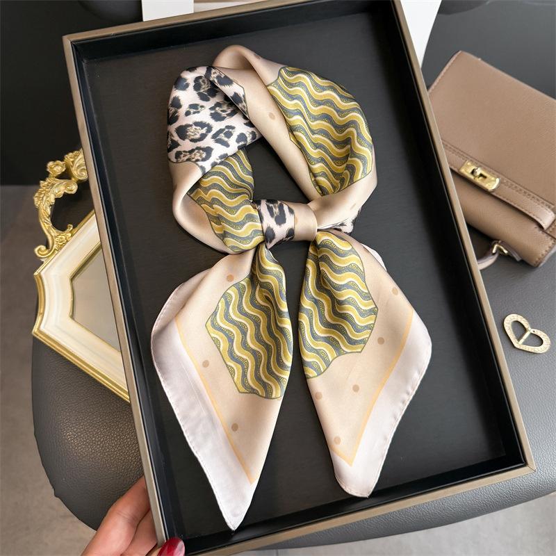 70Cm Dot Pattern Scarf Imitation Silk Square Scarf Women Neckerchief Female Luxury Square Scarves Satin Hijab Ribbon Bandana