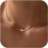 Minimalistisches Exquisites Goldfarbenes Edelstahl Kreuz Anhänger Boxkette Verstellbare Halskette für Damen Halsband Kette Schmuck Geschenke