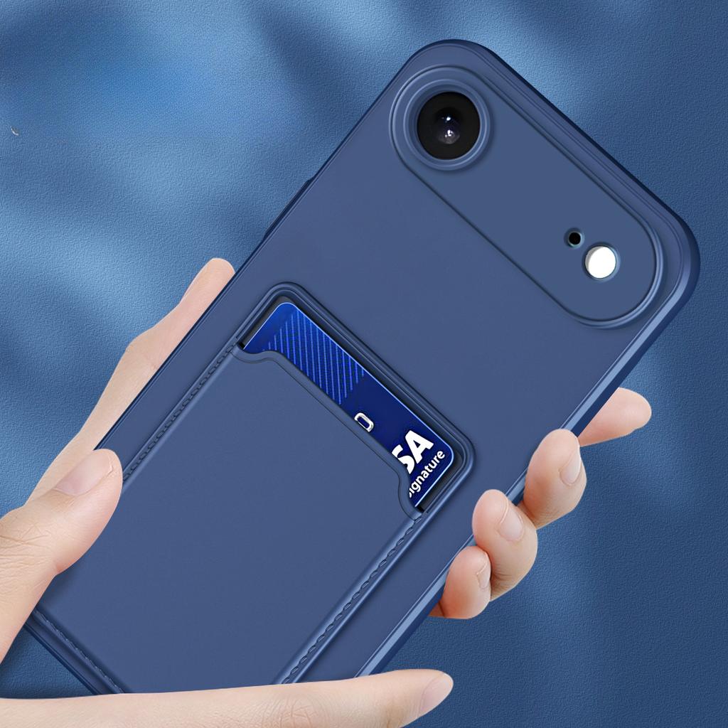 For Iphone 17 Air Card Slot Wallet Shockproof Silicone Case for Iphone 17 Pro Max 17pro Candy Matte Soft TPU Protection Cover