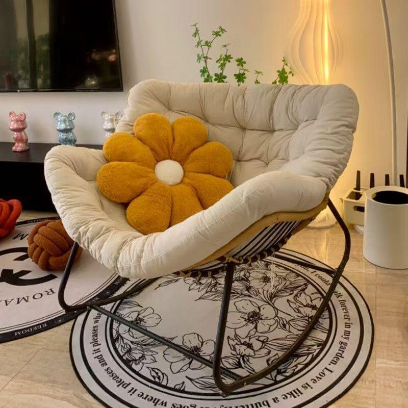 “Nordic Light Luxury Bird's Nest Rattan Rocking Chair for Living Room or Balcony – Extra Large for Adults”