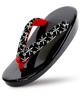 Aiai Women's Urethane Sandals, Made In Japan, with Inden-style Straps, Perfect for Casual Kimono or Work (Floral Cross)