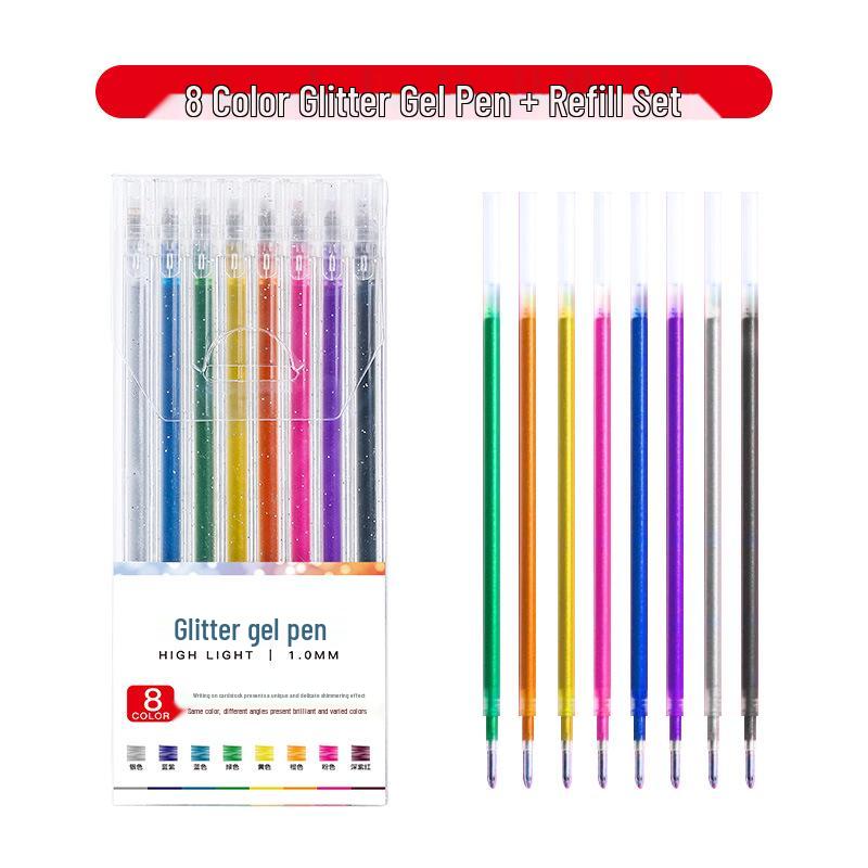 Colorful Glitter Gel Pens for Creative Journaling and Art - Ideal for Students and Children