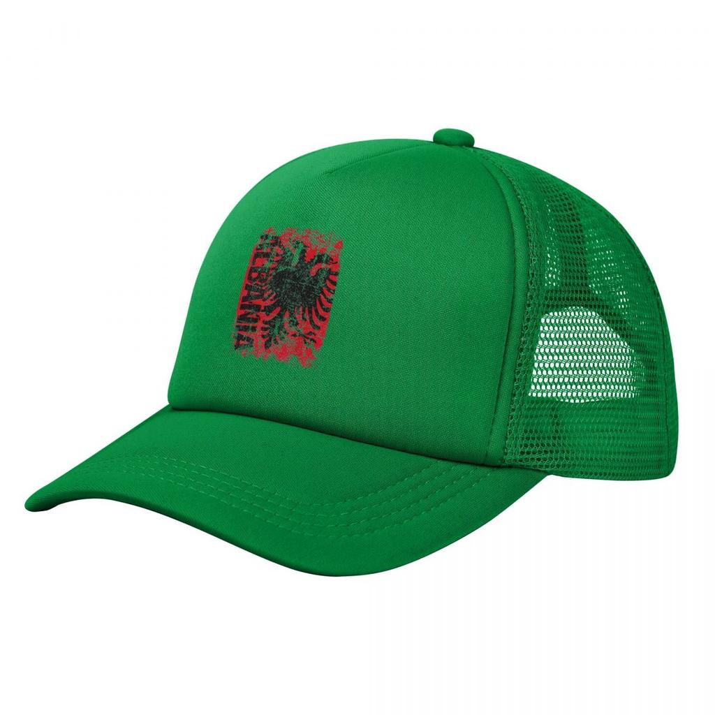 Albania Flag Vintage Distressed Albanian Mesh Baseball Cap Unisex Retro Trucker Hat Hat Breathable Racing Cap Summer Trucker Cap