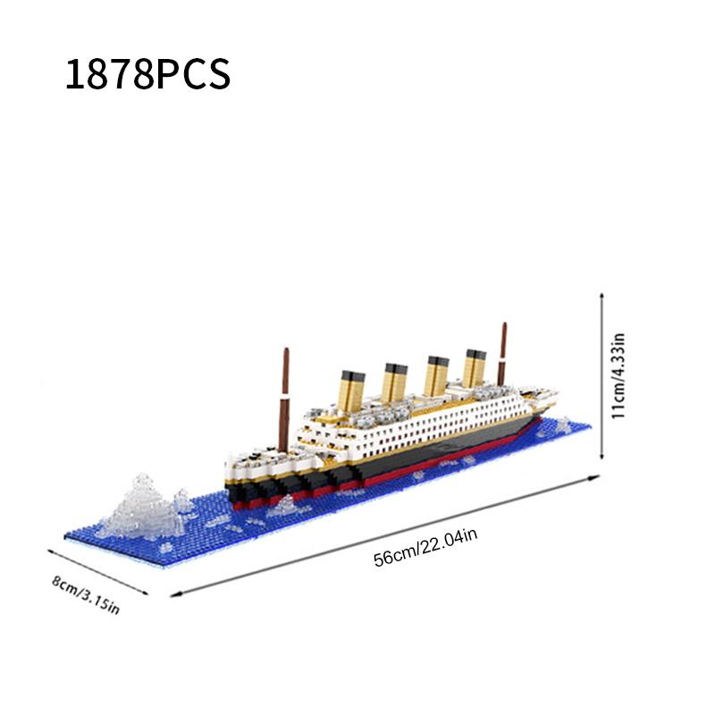 Mikropartikel-Baustein-Zusammenbauspielzeug Titanic riesiges männliches und weibliches Puzzle Kreuzfahrtschiffmodell Kinderspielzeug