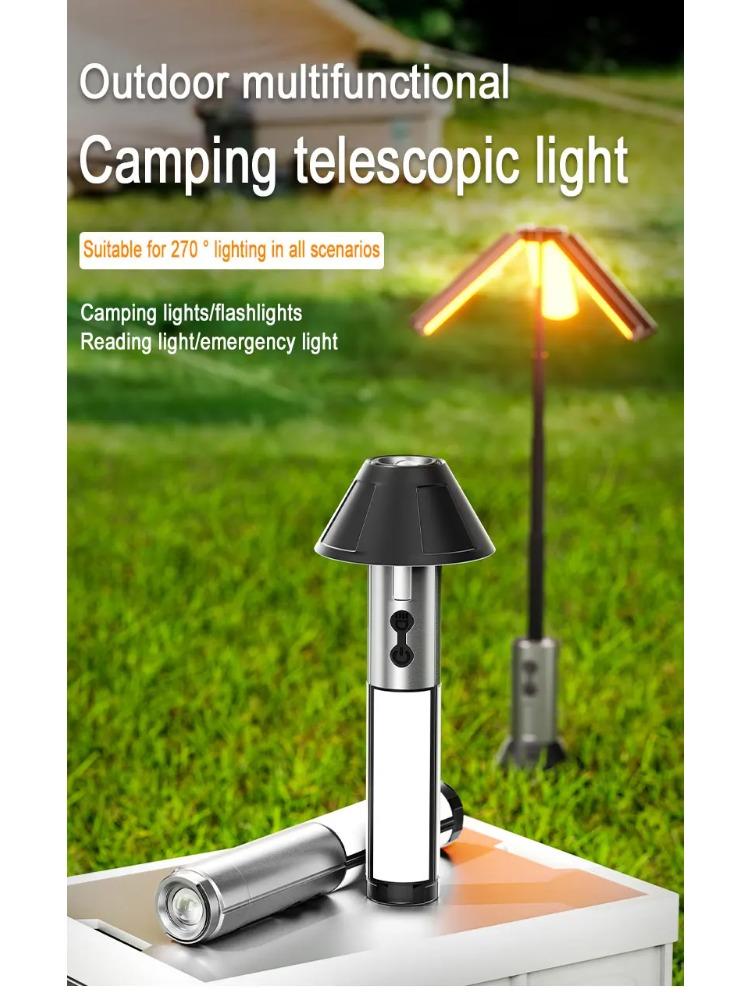 Portable Telescopic LED Flashlight Rechargeable Folding Searchlight for Outdoor Car Repair Camping Tent Lighting