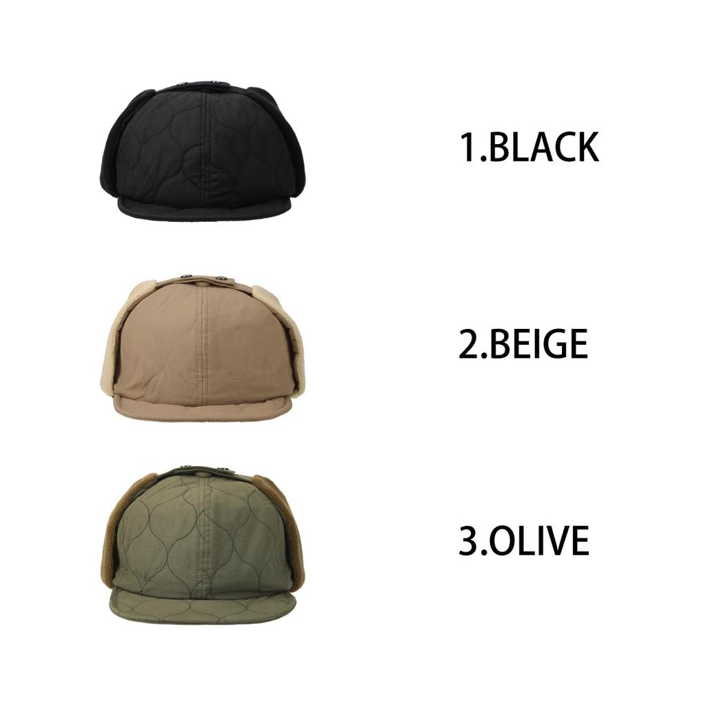 Basic Enchi Onion Quilting Short Flap Cap Hand Washable Outdoor Umpire Flap Cap A cap that can be fully washed for easy Quilted fleece lining with ear